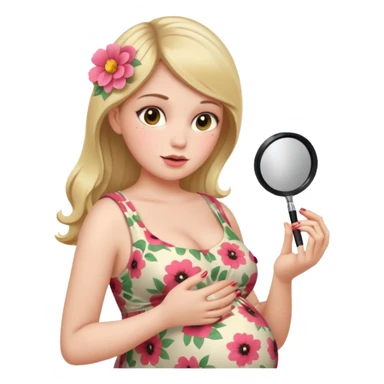 Pregnant women doing makeup  sticker