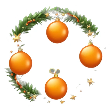 christmas decoration orange color sticker