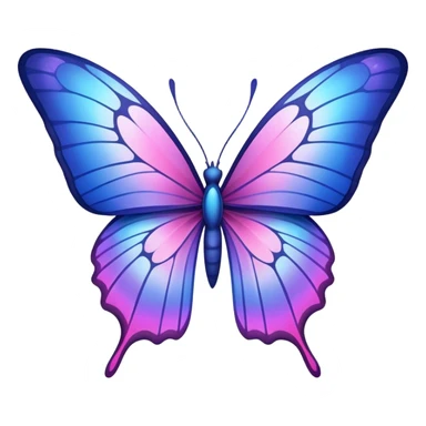 Gradient iridescent Pink indigo violet blue star butterfly sticker