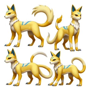 Latias-Koraidon-Renamon-Zeraora-Bastet-Fakémon-fusion-creature, full body sticker
