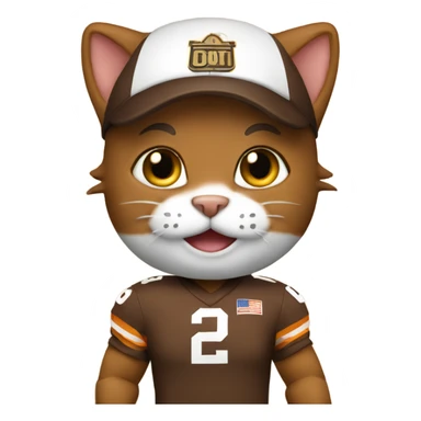 Cat in browns uniform  sticker