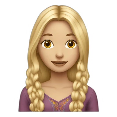 Bohemian blond long hair girl sticker