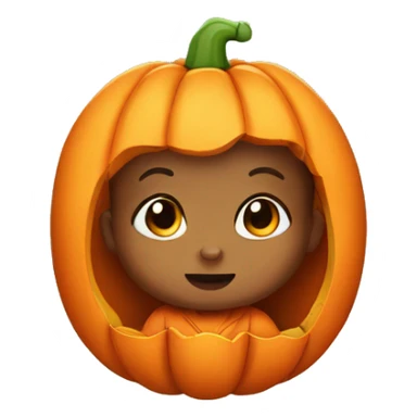 Baby in pumpkin costume  sticker