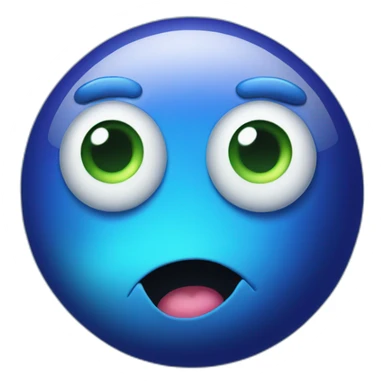 planet Neptune with a cartoon rigid face with big calm eyes sticker