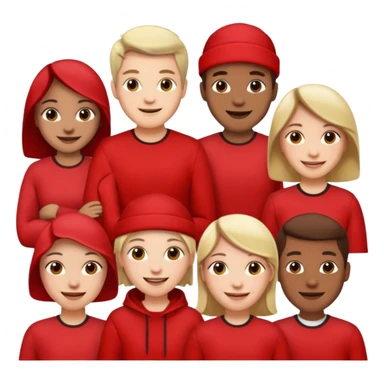 Red group peoples  sticker