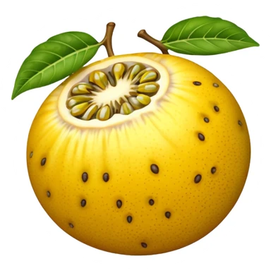 Create a yellow passion fruit emoji sticker