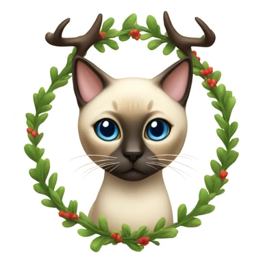 Siamese cat with antlers sticker