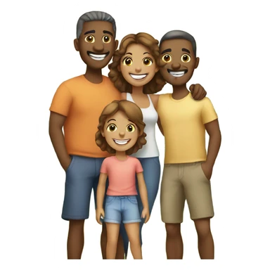 smiling family outdoors in summer sticker