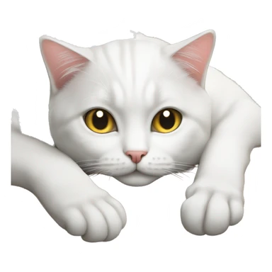 White cat chilling  sticker