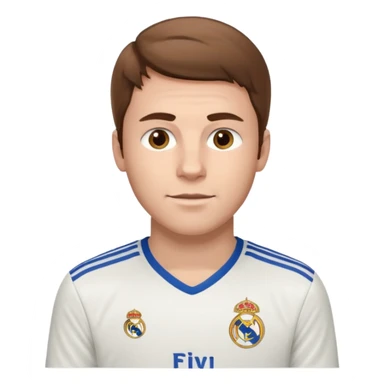White Male wearing Real Madrid jersey sticker