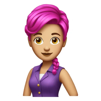 casino cashier with fuchsia hair sticker