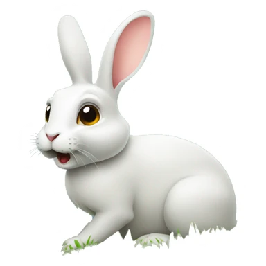 Rabbit eating grass sticker