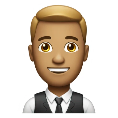 men with business card sticker