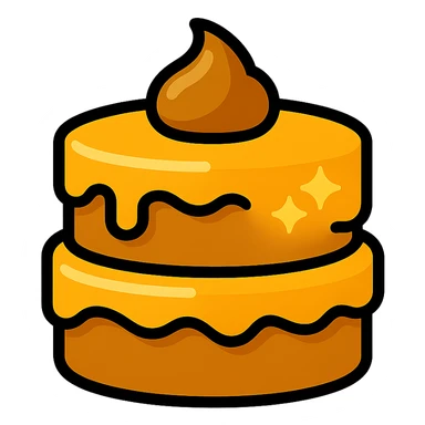 Make the cake appear even more golden and shiny, with enhanced golden highlights sticker