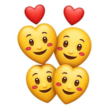 smiling emoji with three red hearts above its head sticker