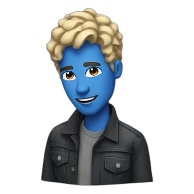 Blue male singer sticker