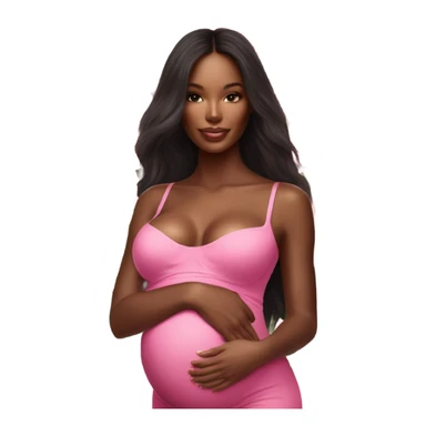 Photo of a Victoria secret model pregnant posing with flowers on a pregnancy shoot sticker
