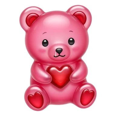 pastel pink jelly bear heart jelly red kawaii sticker