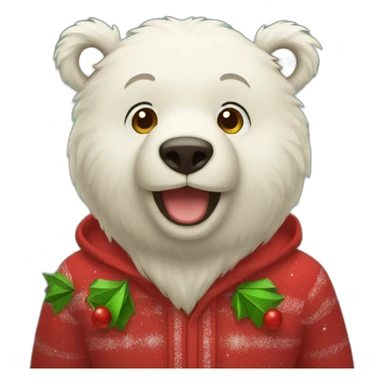 Un ours de noël sticker