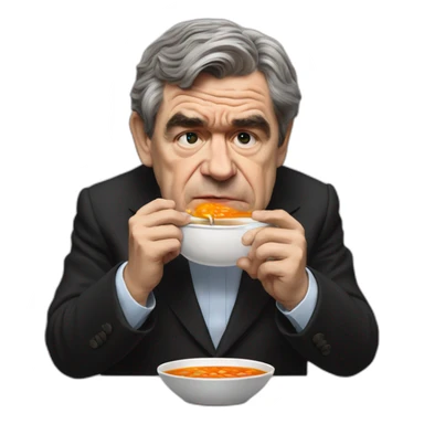 Gordon Brown eating soup sticker