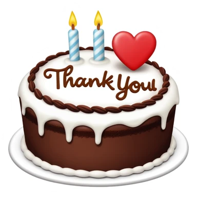 thank you written in frosting on a cake sticker