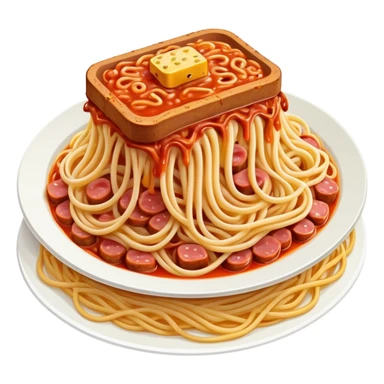  SPAM meat melted spaghetti slop art sticker