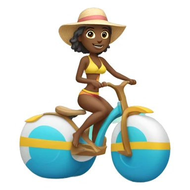 beach lady riding sticker