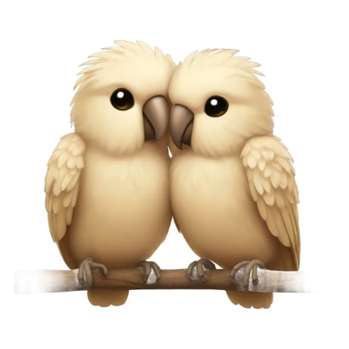 Beige Love birds sticker