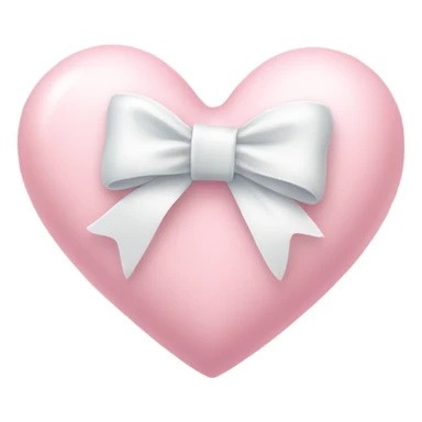 Pastel pink heart with white bow sticker