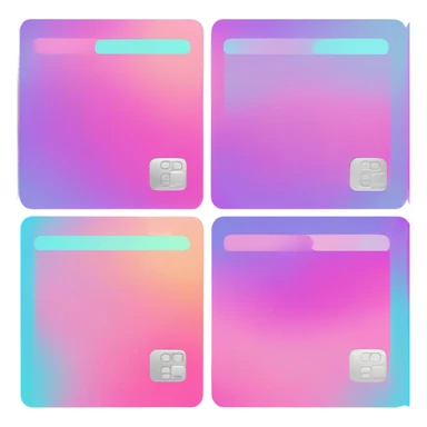 Vaporwave color themed credit card emoji, DO NOT INCLUDE NUMBERS OR TEXT sticker