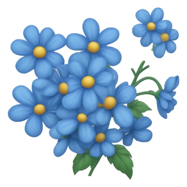 blue flower bundle sticker