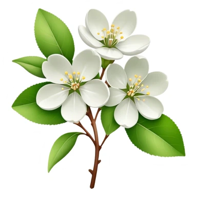 single Apple blossom, straight stem sticker