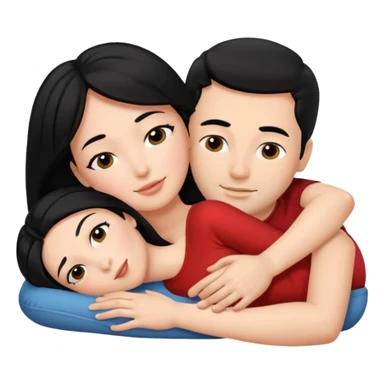 Девушка с большими симками голая лежит на спину , а на ней лежит голый мужчина с членом, лицом перед, держит её большую жопу. белое тело, волосы черные, только они дваем sticker