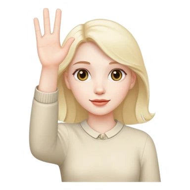 oh pale girl waving her hand sticker