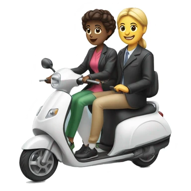 man and woman sitting on an e scooter sticker