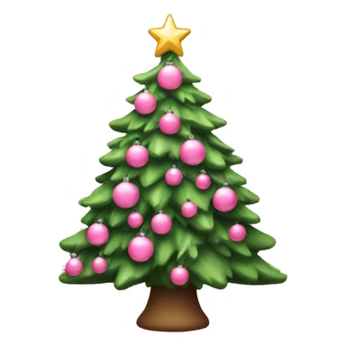 Pink cute Christmas tree sticker