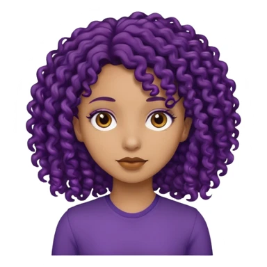 Chica morenito claro pelo morado oscuro rizado sticker