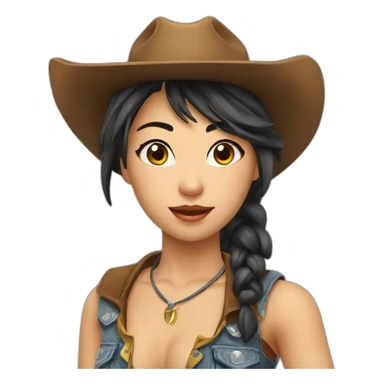 hot cowgirl asian sticker