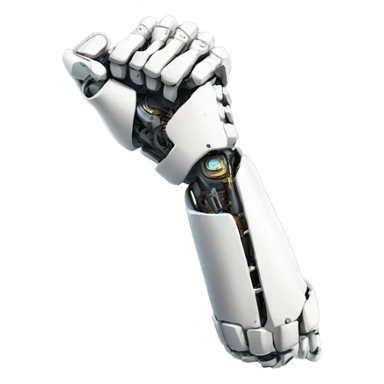 White mechanical cyborg arm and bicep sticker