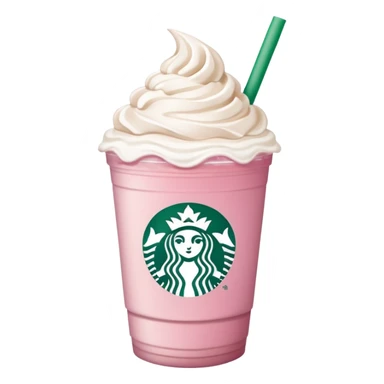 A pink Starbucks Iced Latte with whip cream sticker