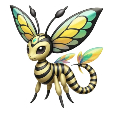 zig-zag-patterned tribal tropical hot spotted striped Meloetta-Beedrill-Giratina-Noibat-Pokémon-Fakémon-fusion-hybrid-creature sticker