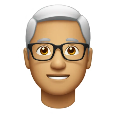 asian man with square-looking glasses sticker