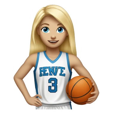 blonde hair blue eyed girl playing basketball sticker