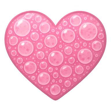 heart with a pink bubble texture, clean digital illustration, no background sticker