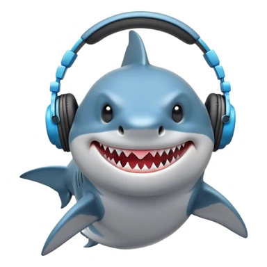 a shark with beats on sticker