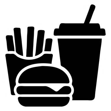 burger meal set with fries and drink sticker