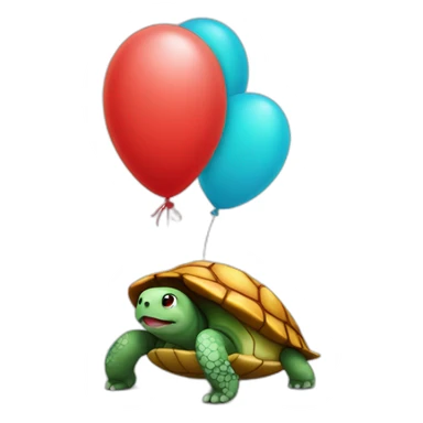 Turtle emoji with a red balloon sticker