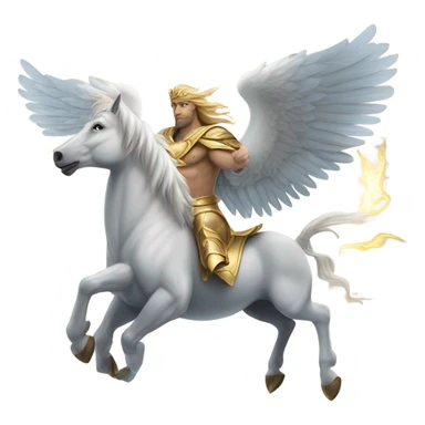 Pegasus creature flying with Zeus on it  sticker
