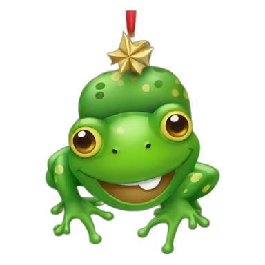 frogs on the Christmas tree without needles sticker
