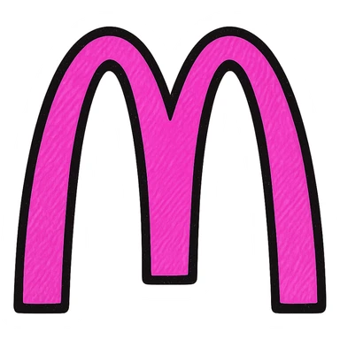 McDonald's logo in hot pink, bold and vibrant style sticker